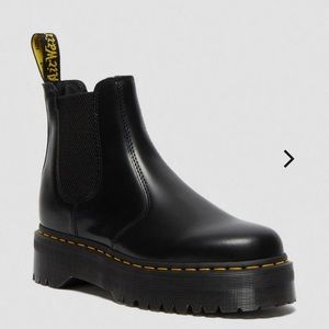 Black Dr. Martens 2976 Smooth Leather Platform Chelsea Boots